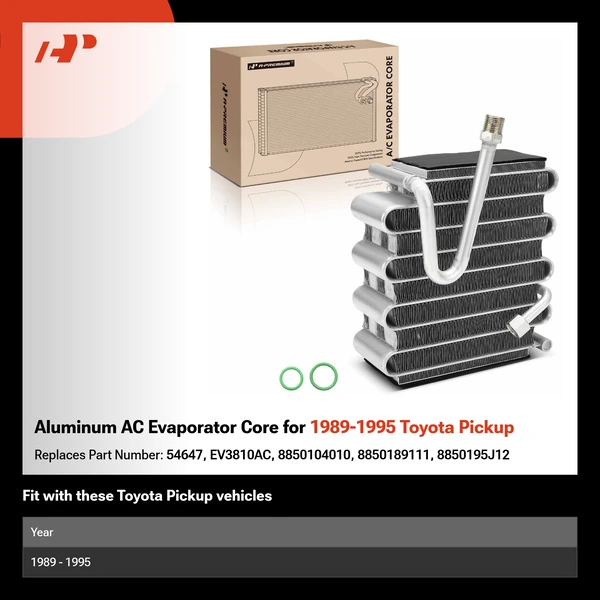 Aluminum AC Evaporator Core for 1989-1995 Toyota Pickup