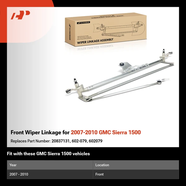 Front Wiper Linkage for 2007-2010 GMC Sierra 1500
