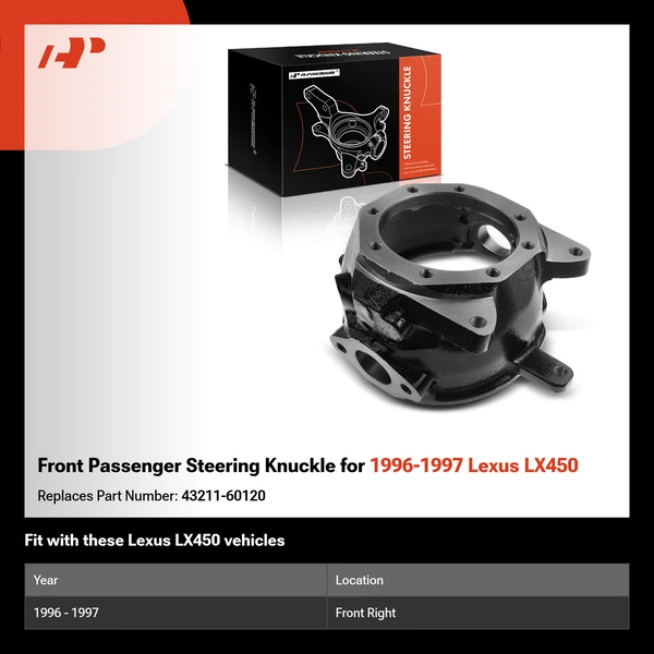 Front Passenger Steering Knuckle for 1996-1997 Lexus LX450