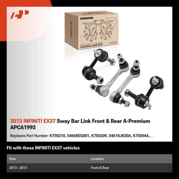 2013 INFINITI EX37 Sway Bar Link Front & Rear A-Premium APCA1993