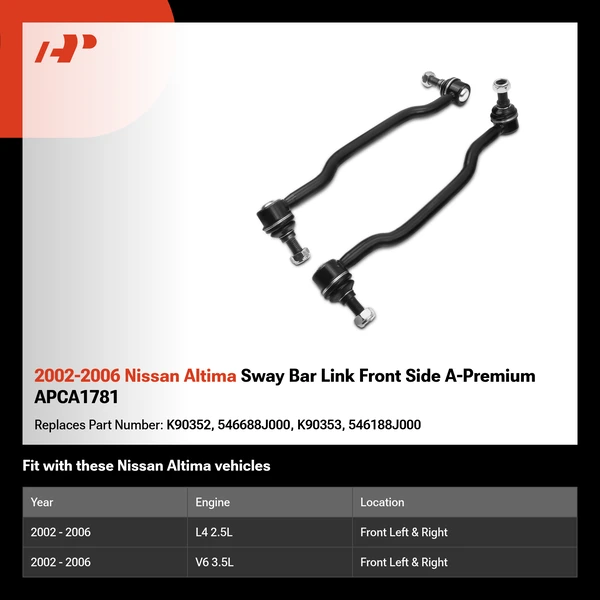 2002-2006 Nissan Altima Sway Bar Link Front Side A-Premium APCA1781