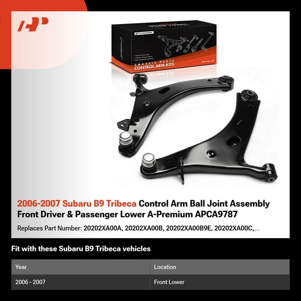 2006-2007 Subaru B9 Tribeca Control Arm Ball Joint Assembly Front Driver & Passenger Lower A-Premium APCA9787