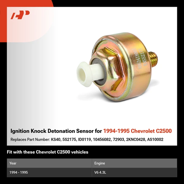 Ignition Knock Detonation Sensor for 1994-1995 Chevrolet C2500