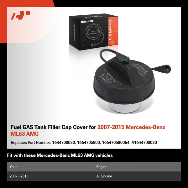 Fuel GAS Tank Filler Cap Cover for 2007-2015 Mercedes-Benz ML63 AMG