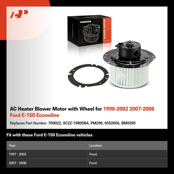 AC Heater Blower Motor with Wheel for 1998-2002 2007-2008 Ford E-150 Econoline