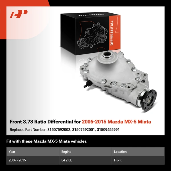 Front 3.73 Ratio Differential for 2006-2015 Mazda MX-5 Miata