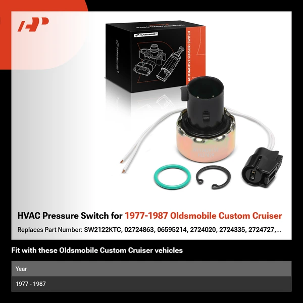 HVAC Pressure Switch for 1977-1987 Oldsmobile Custom Cruiser
