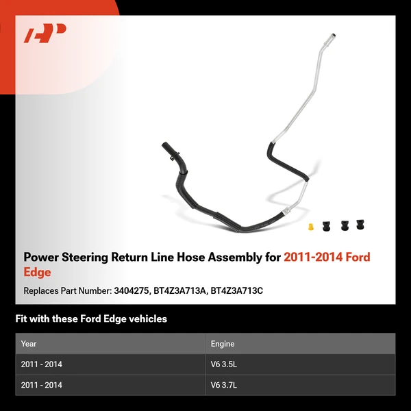 Power Steering Return Line Hose Assembly for 2011-2014 Ford Edge