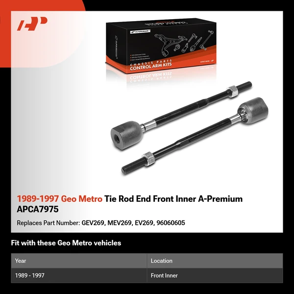 1989-1997 Geo Metro Tie Rod End Front Inner A-Premium APCA7975