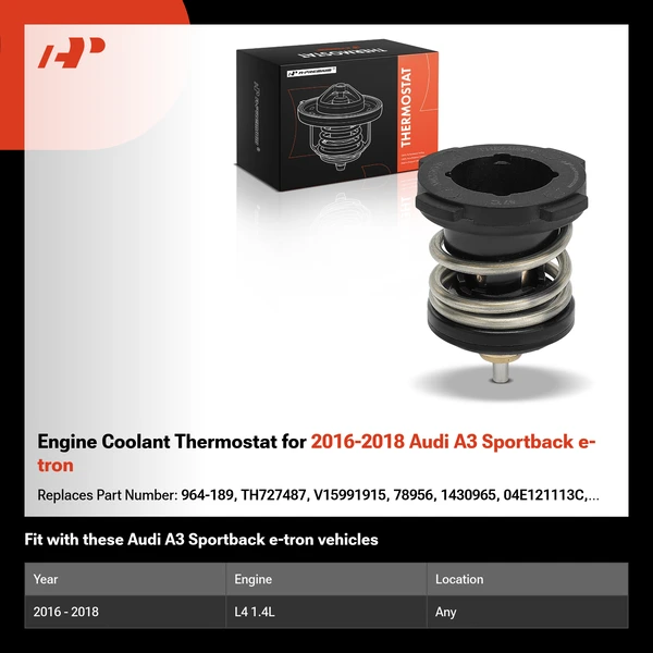 Engine Coolant Thermostat for 2016-2018 Audi A3 Sportback e-tron