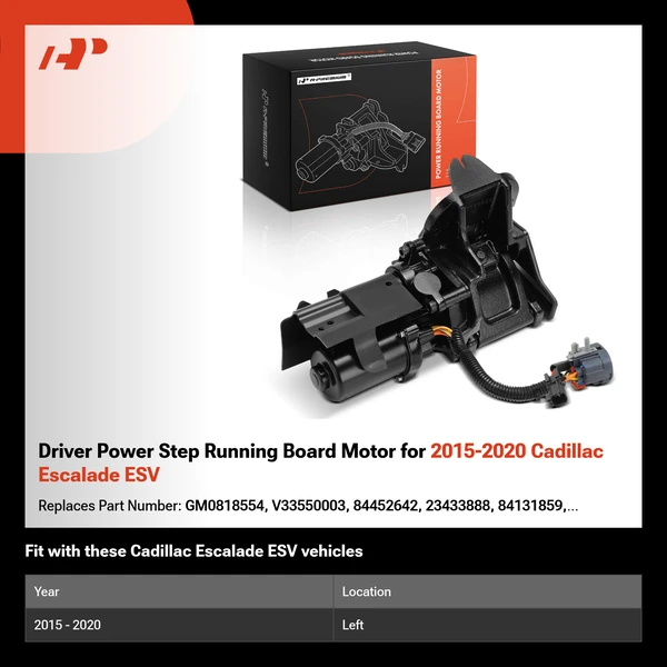 Driver Power Step Running Board Motor for 2015-2020 Cadillac Escalade ESV