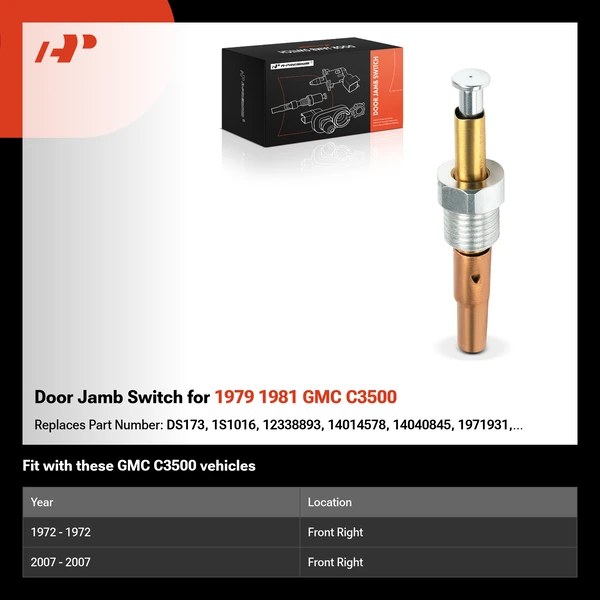 Door Jamb Switch for 1979 1981 GMC C3500