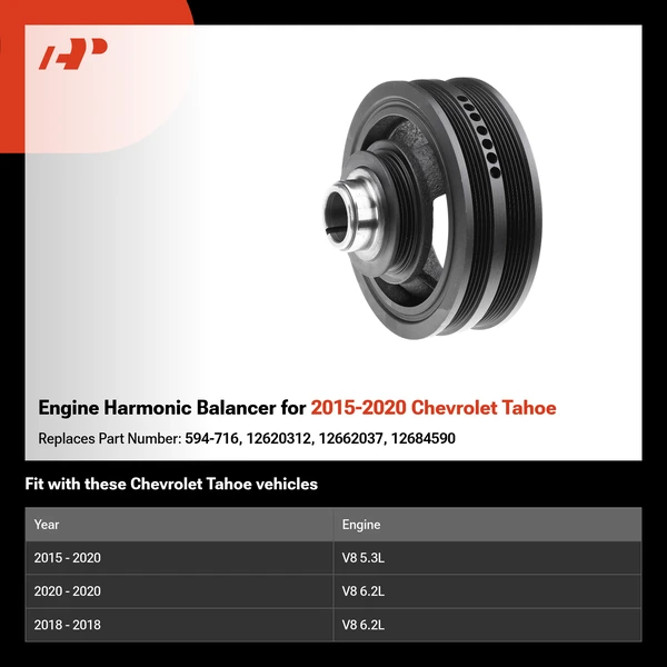 Engine Harmonic Balancer for 2015-2020 Chevrolet Tahoe