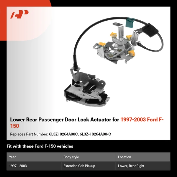 Lower Rear Passenger Door Lock Actuator for 1997-2003 Ford F-150