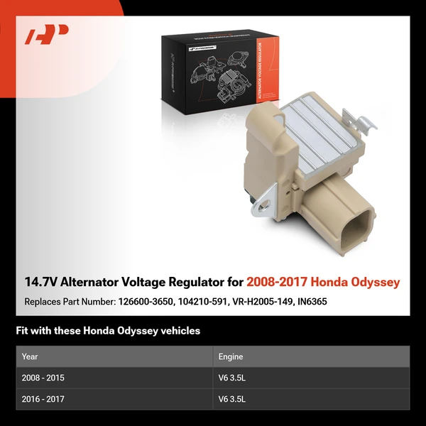 14.7V Alternator Voltage Regulator for 2008-2017 Honda Odyssey