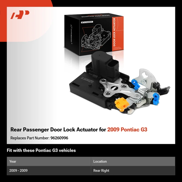 Rear Passenger Door Lock Actuator for 2009 Pontiac G3