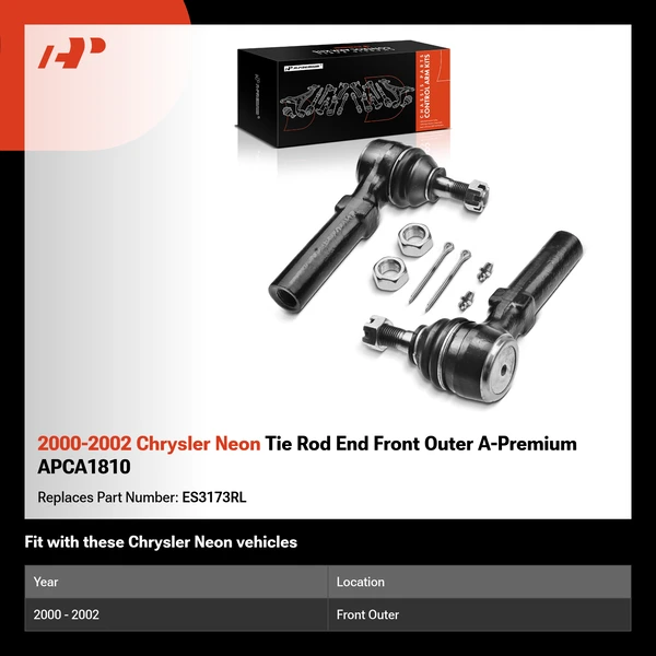 2000-2002 Chrysler Neon Tie Rod End Front Outer A-Premium APCA1810