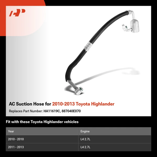 AC Suction Hose for 2010-2013 Toyota Highlander