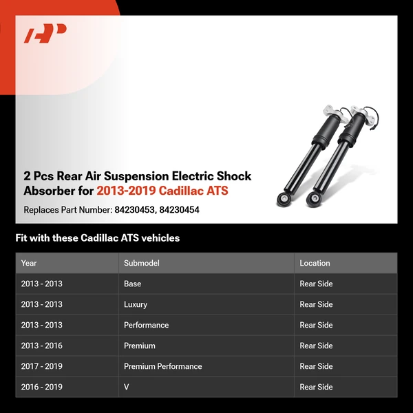 2 Pcs Rear Air Suspension Electric Shock Absorber for 2013-2019 Cadillac ATS