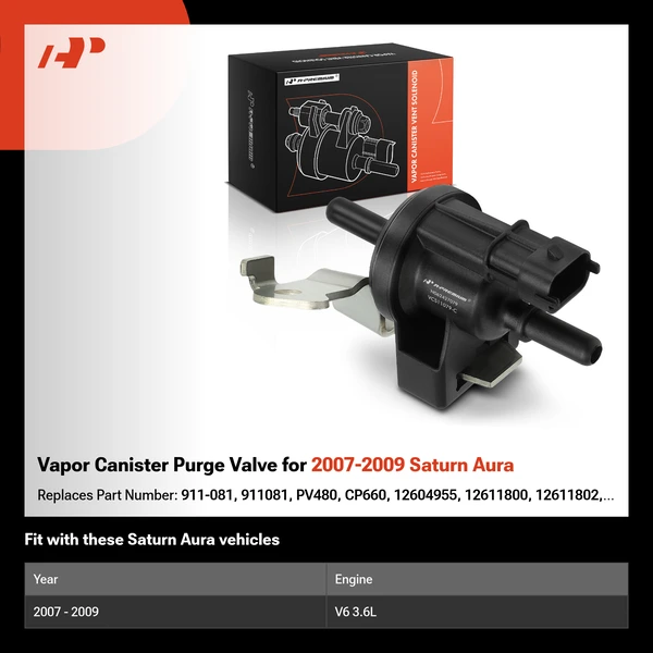 Vapor Canister Purge Valve for 2007-2009 Saturn Aura