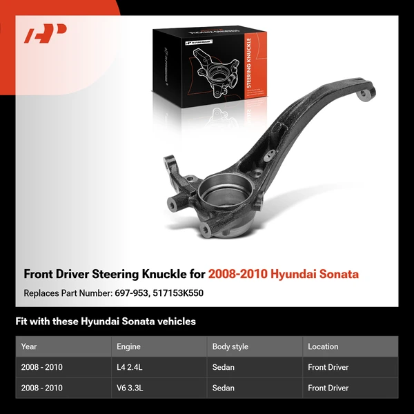 Front Driver Steering Knuckle for 2008-2010 Hyundai Sonata