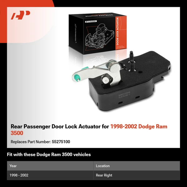 Rear Passenger Door Lock Actuator for 1998-2002 Dodge Ram 3500