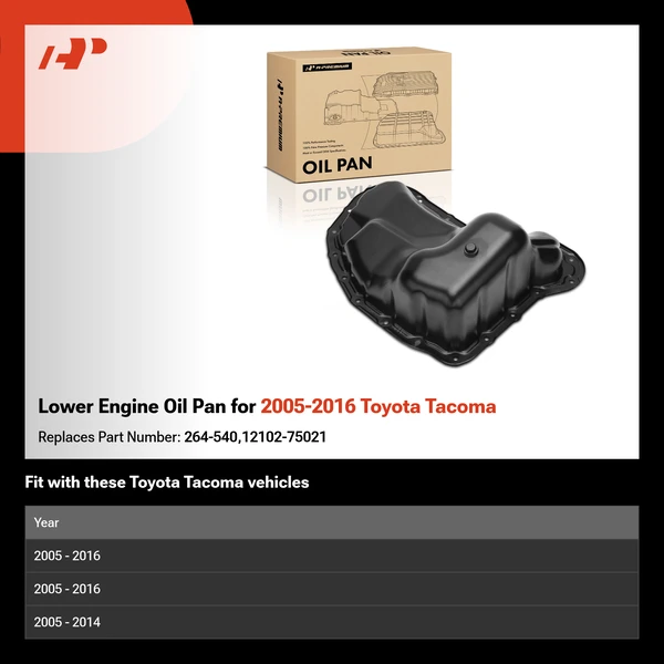 Lower Engine Oil Pan for 2005-2016 Toyota Tacoma
