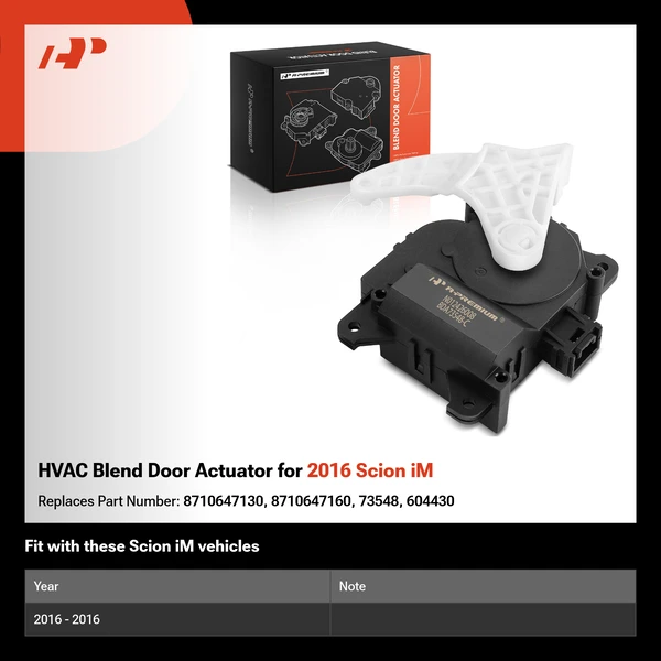 HVAC Blend Door Actuator for 2016 Scion iM