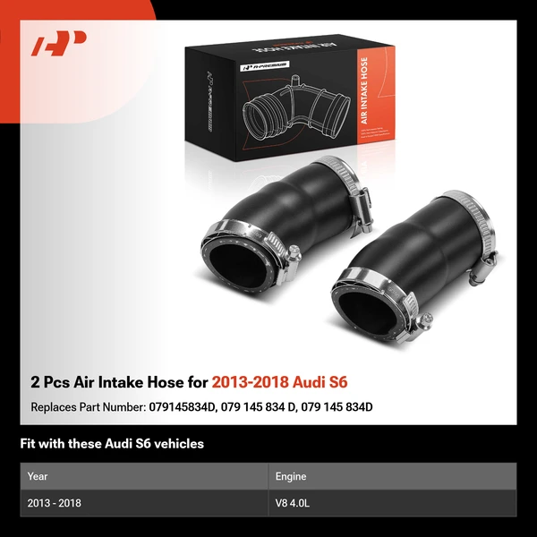 2 Pcs Air Intake Hose for 2013-2018 Audi S6