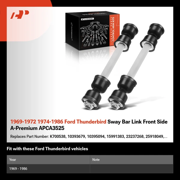 1969-1972 1974-1986 Ford Thunderbird Sway Bar Link Front Side A-Premium APCA3525