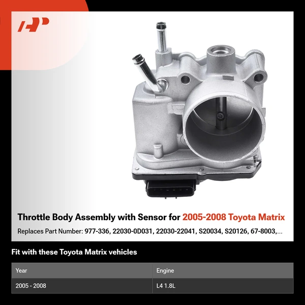 Throttle Body Assembly with Sensor for 2005-2008 Toyota Matrix