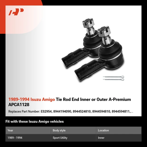 1989-1994 Isuzu Amigo Tie Rod End Inner or Outer A-Premium APCA1128