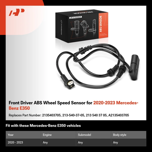 Front Driver ABS Wheel Speed Sensor for 2020-2023 Mercedes-Benz E350