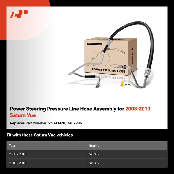 Power Steering Pressure Line Hose Assembly for 2008-2010 Saturn Vue