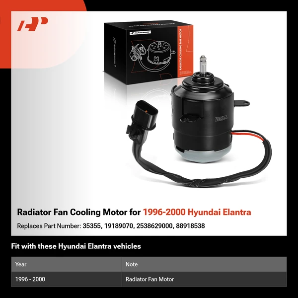Radiator Fan Cooling Motor for 1996-2000 Hyundai Elantra
