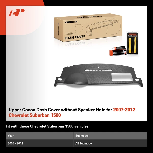 Upper Cocoa Dash Cover without Speaker Hole for 2007-2012 Chevrolet Suburban 1500