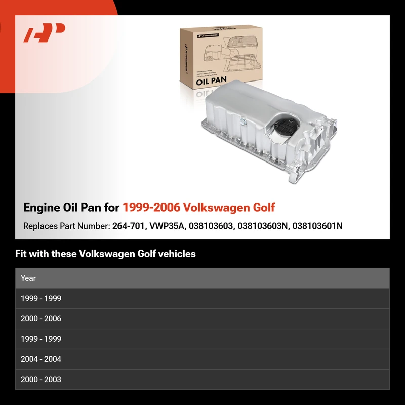 Engine Oil Pan for 1999-2006 Volkswagen Golf