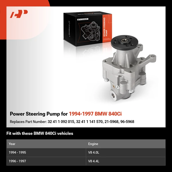 Power Steering Pump for 1994-1997 BMW 840Ci
