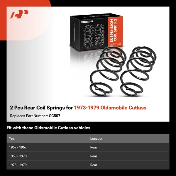 2 Pcs Rear Coil Springs for 1973-1979 Oldsmobile Cutlass