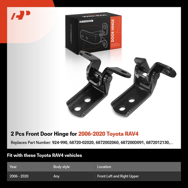 2 Pcs Front Door Hinge for 2006-2020 Toyota RAV4