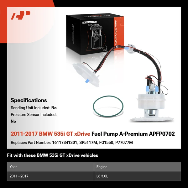 2011-2017 BMW 535i GT xDrive Fuel Pump A-Premium APFP0702