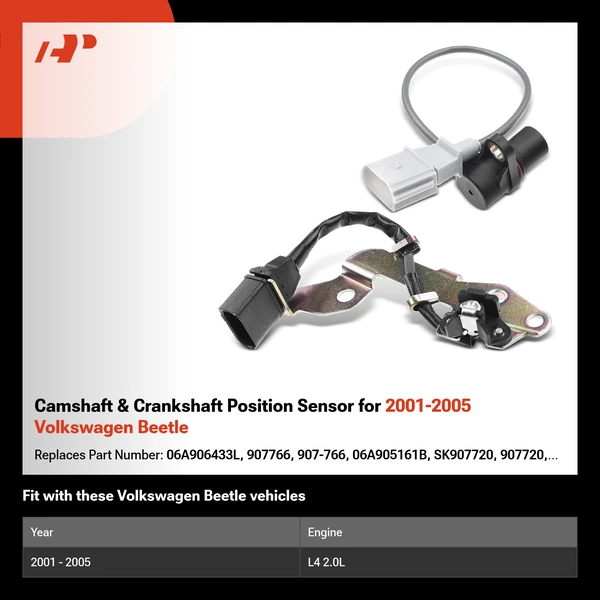 Camshaft & Crankshaft Position Sensor for 2001-2005 Volkswagen Beetle