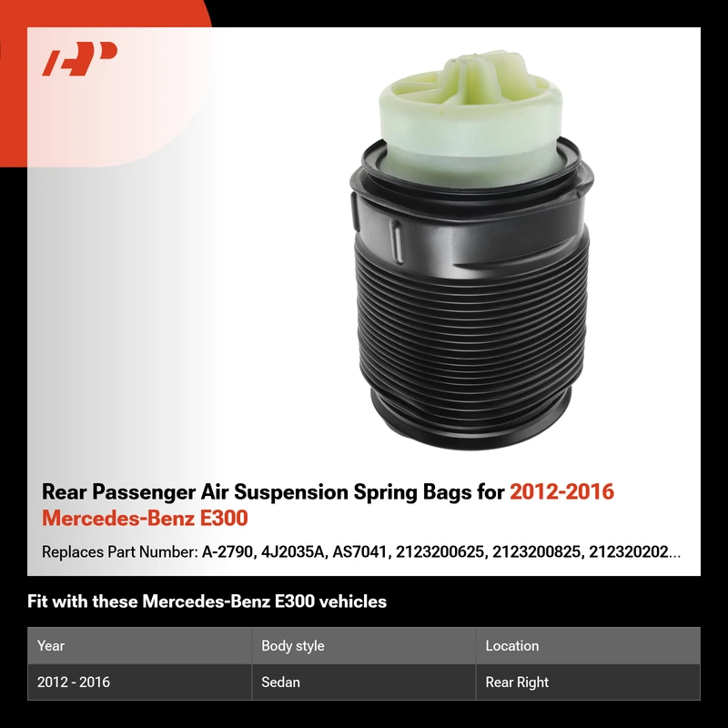 Rear Passenger Air Suspension Spring Bags for 2012-2016 Mercedes-Benz E300