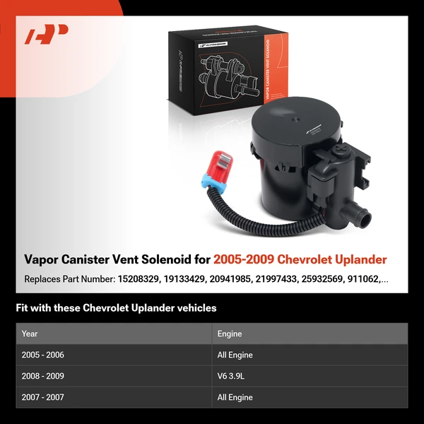Vapor Canister Vent Solenoid for 2005-2009 Chevrolet Uplander