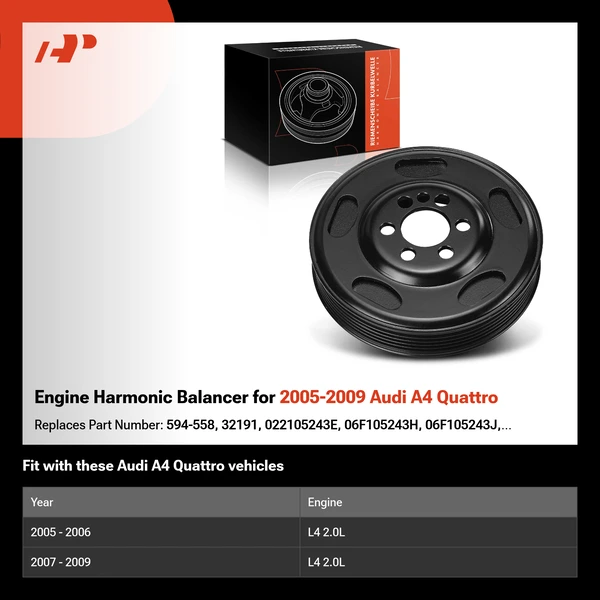 Engine Harmonic Balancer for 2005-2009 Audi A4 Quattro