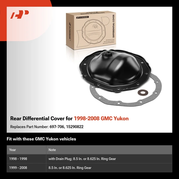 Rear Differential Cover for 1998-2008 GMC Yukon