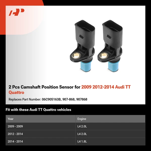 2 Pcs Camshaft Position Sensor for 2009 2012-2014 Audi TT Quattro