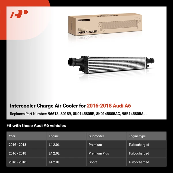 Intercooler Charge Air Cooler for 2016-2018 Audi A6