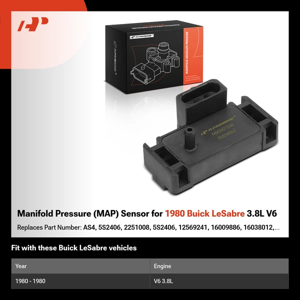 Manifold Pressure (MAP) Sensor for 1980 Buick LeSabre 3.8L V6
