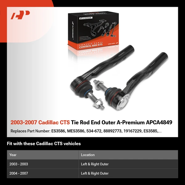 2003-2007 Cadillac CTS Tie Rod End Outer A-Premium APCA4849